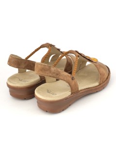 Ara Shoes Sandalo Comfort Treccia Elastico Strass Camoscio Bronzo
