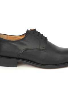 Boomerang Stringate Uomo Derby Liscio Fondo Cuoio Nero