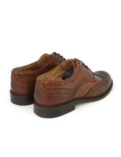 Boomerang Stringata Derby Coda Rondine Fondo Cuoio Marrone