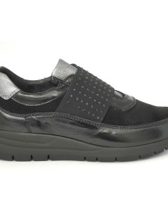 Grunland Sneakers Slipon con Plantare Elastico Strass Nero