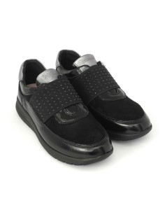 Grunland Sneakers Slipon con Plantare Elastico Strass Nero