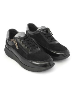 Grunland Sneakers con Plantare Zip Camoscio Naplak Nero
