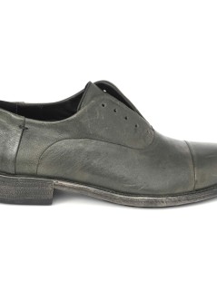 Soldini Stringate Oxford Finto Laccio Puntale Pelle Antracite