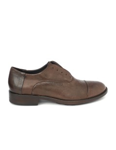 Soldini Stringate Oxford Finto Laccio Puntale Pelle Testa di Moro