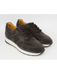 Soldini Sneakers Hoga Fondo Bianco Camoscio Testa di Moro