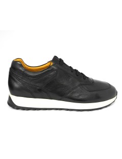 Soldini Sneakers Uomo Hoga Fondo Bianco Pelle Nero