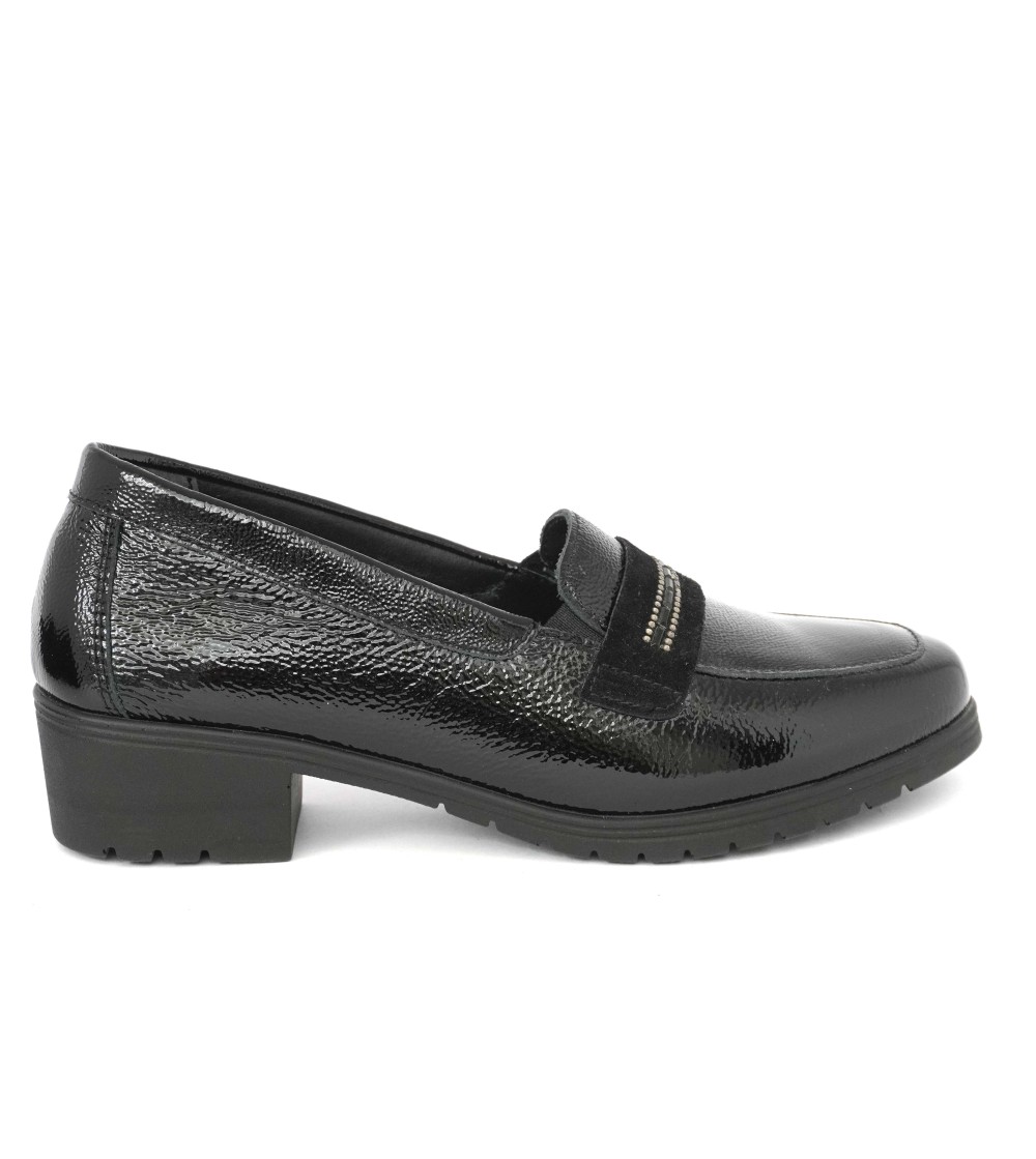Susimoda Mocassino Tacco Medio Morsetto Strass Naplak Nero