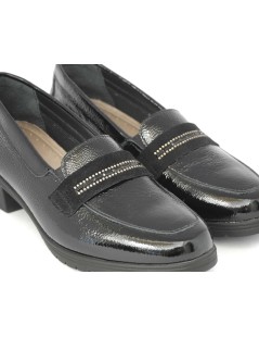 Susimoda Mocassino Tacco Medio Morsetto Strass Naplak Nero