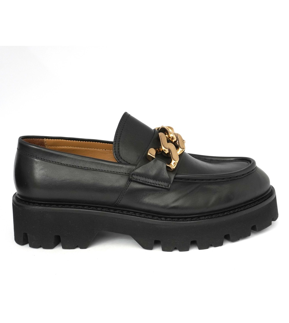 Triver Flight Mocassino Fondo Carro Accessorio Pelle Nero