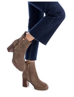 Carmela Tronchetto Tacco Alto Plateau 2 Zip Camoscio Taupe