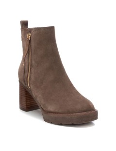 Carmela Tronchetto Tacco Alto Plateau 2 Zip Camoscio Taupe