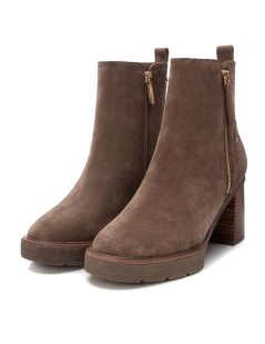 Carmela Tronchetto Tacco Alto Plateau 2 Zip Camoscio Taupe