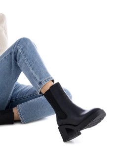 Carmela Tronchetto Kombat Boot Elastico Zip Interna Pelle Nero
