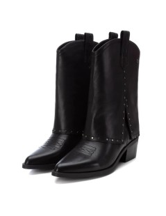 Carmela Texano Mid Risvolto Borchiette Pelle Nero