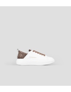 Alexander Smith Sneakers Fondo Medio Strass Bianco Bronzo