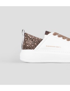 Alexander Smith Sneakers Fondo Medio Strass Bianco Bronzo