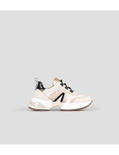 Alexander Smith Sneakers Dettagli Laminati Fondo Medio Crema