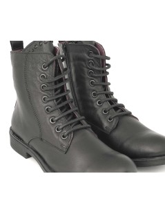 Bueno Anfibio Donna Slim Tacco Basso Cerniera Microborchie Nero