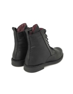 Bueno Anfibio Donna Slim Tacco Basso Cerniera Microborchie Nero