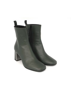 Le Gazzelle Tronchetti Tacco Medio Liscio Pelle Foresta