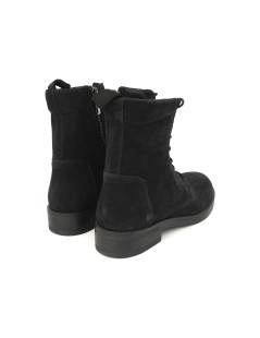 Soldini Anfibio Donna Fondo Slim Con Zip Camoscio Nero