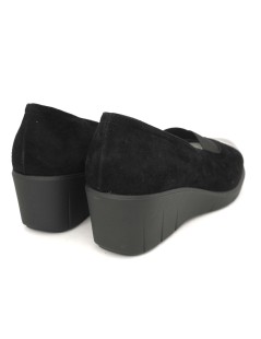 Soffice Sogno Decollette Zeppa Media Incrocio Elastico Nero