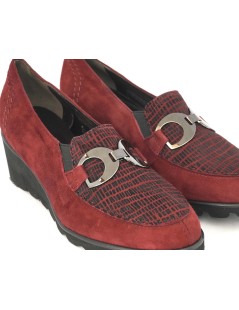 Daniela Rossi Mocassino Confort Zeppa Media Camoscio Bordeaux