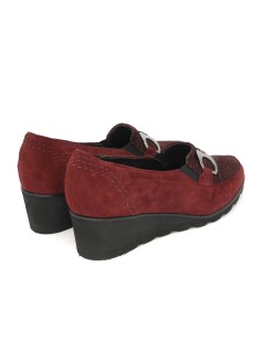 Daniela Rossi Mocassino Confort Zeppa Media Camoscio Bordeaux