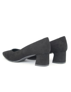 Le Gazzelle Decollette Punta Tacco Largo Camoscio Nero