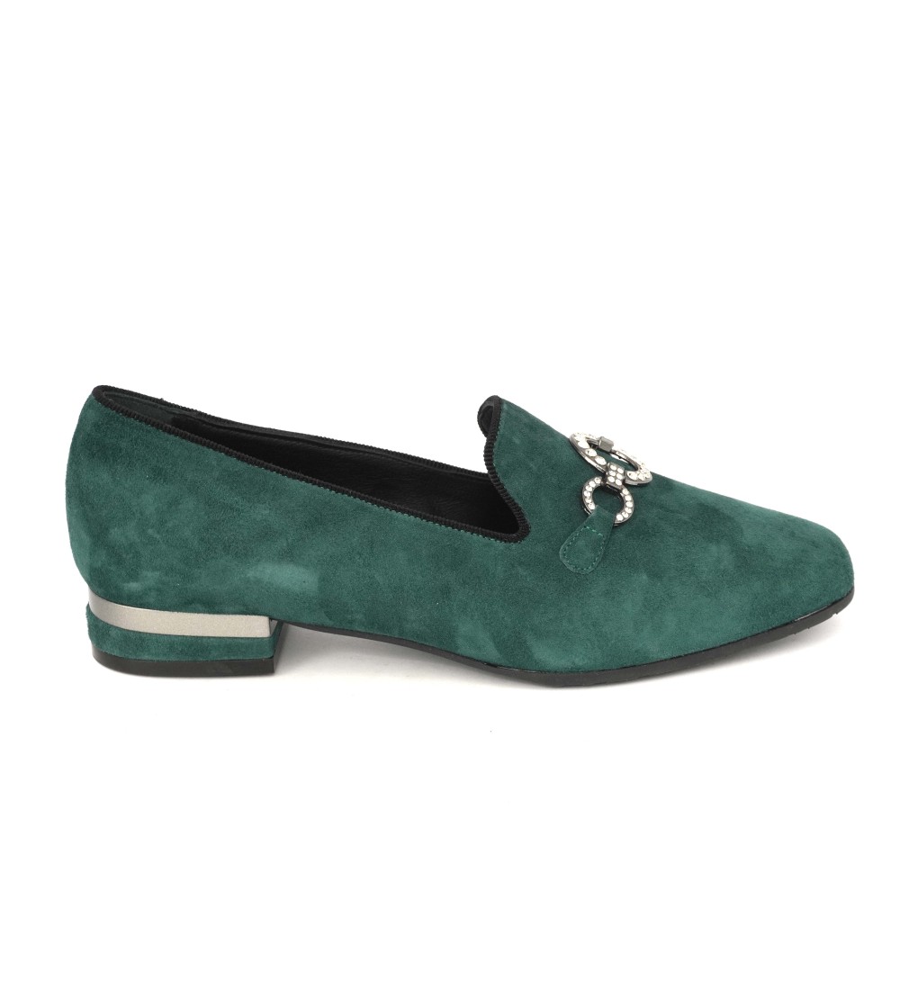 Le Gazzelle Mocassino Pantofolina Accessorio Gioiello Camoscio Pino