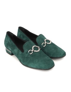 Le Gazzelle Mocassino Pantofolina Accessorio Gioiello Camoscio Pino