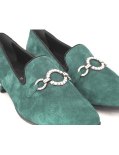 Le Gazzelle Mocassino Pantofolina Accessorio Gioiello Camoscio Pino