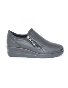 Cinzia Soft Slipon Zeppa Media Zip Laterale Nero