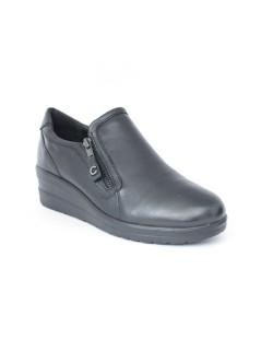 Cinzia Soft Slipon Zeppa Media Zip Laterale Nero