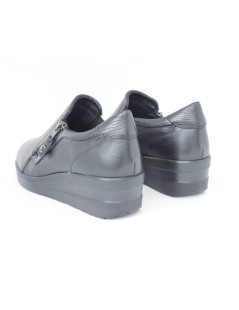 Cinzia Soft Slipon Zeppa Media Zip Laterale Nero
