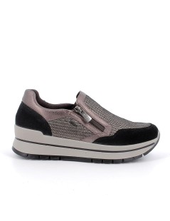 IGI &Co Sneakers Slipon Balance Zip Laterale Camoscio Multi Nero