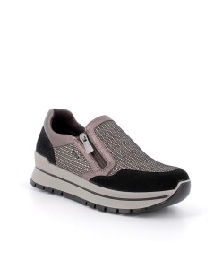 IGI &Co Sneakers Slipon Balance Zip Laterale Camoscio Multi Nero