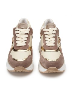 Guardiani Louise Sneakers Platform Logo Camoscio Beige