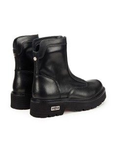 Cult Tronchetto Slash con Zip Centrale Pelle Stretch Nero