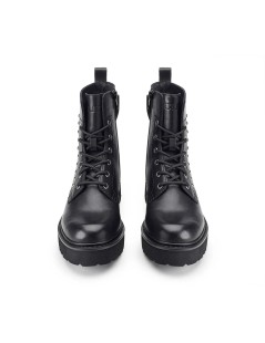 Cult Anfibio Slash Mid Borchie Fiocco Zip Laterale Pelle Nero