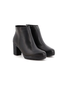 Susimoda Tronchetto Tacco Medio Plateau Zip Laterale Pelle Nero