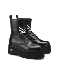 Cult Anfibio AXL Mid Platform Alto Zip Pelle Nero