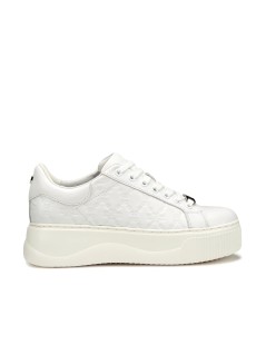 Cult Sneakers Perry Platform Alto Logato Pelle Bianco