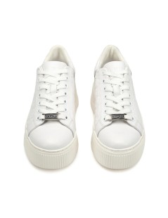 Cult Sneakers Perry Platform Alto Logato Pelle Bianco