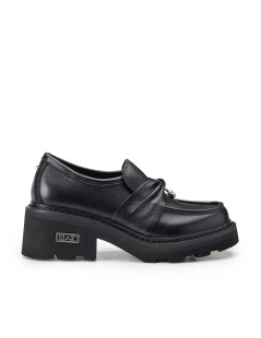 Cult Mocassino Grace Morsetto Piercing Carro Alto Pelle Nero