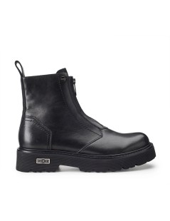 Cult Stivaletto Uomo Slash Mid Zip Centrale Pelle Nero