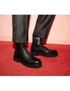 Cult Stivaletto Uomo Slash Mid Zip Centrale Pelle Nero