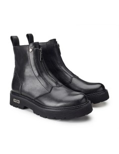 Cult Stivaletto Uomo Slash Mid Zip Centrale Pelle Nero
