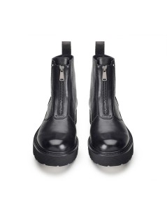 Cult Stivaletto Uomo Slash Mid Zip Centrale Pelle Nero