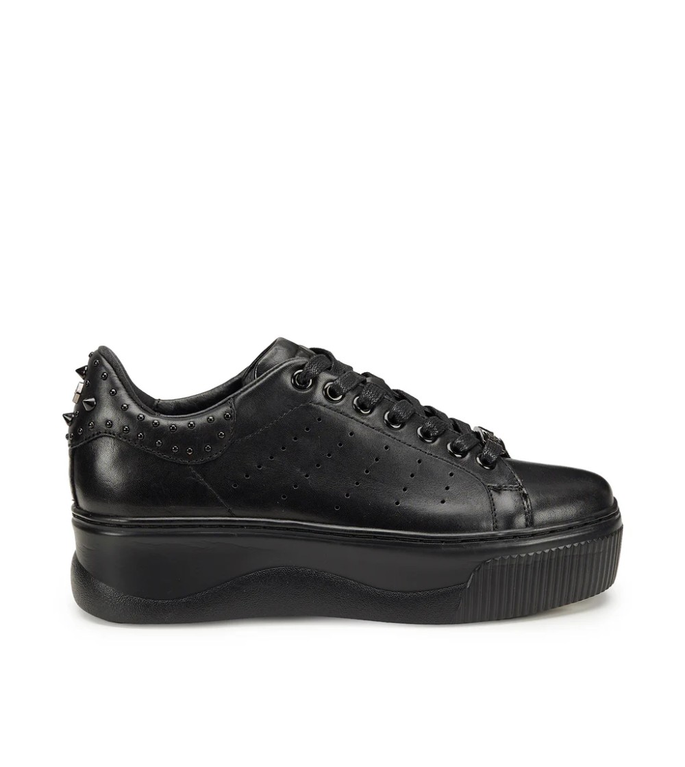 Cult Sneakers Perry Platform Alto Colletto Borchie Pelle Nero
